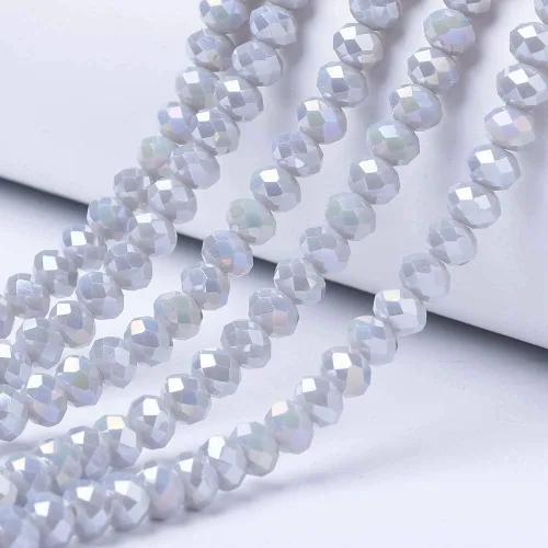 Miniatura 37 de Elecrelive 660 piezas Cuentas de Cristal Briolette de 4mm Cuentas de Vidrio Rondelle Color AB Cuentas de Vidrio Facetadas Sueltas para Bisutería