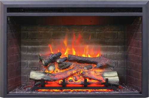Miniatura 14 de RICHFLAME Gavin 23 Pulgadas Chimenea Eléctrica de Inserción con Tronco y Altavoz, Diseñada para Montaje en Pared, Apertura para Quema de Madera