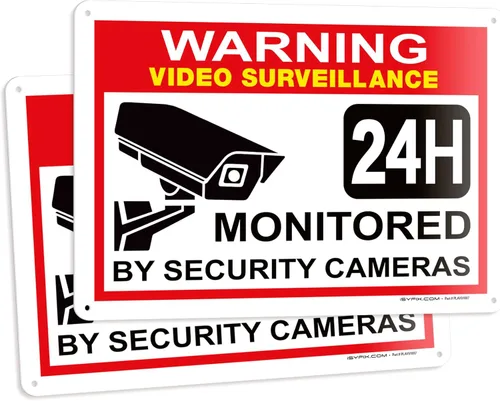 Miniatura 8 de iSYFIX Señal de advertencia de videovigilancia – 1 paquete de 1 paquete reflectante plateado de 7 x 6 pulgadas – 100% libre de óxido de aluminio