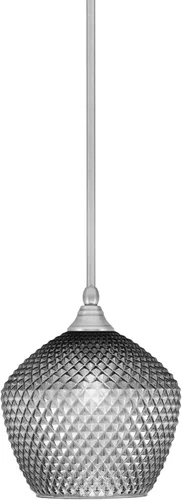 Miniatura 72 de Toltec Lighting Tallo Colgado Mini colgante, acabado de cobre negro, 3.5" cuadrado humo burbuja vidrio