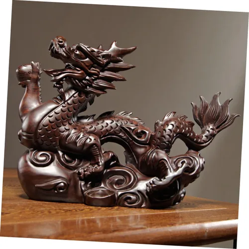 Miniatura 6 de Yardwe Figura de paisaje de año nuevo, decoración de mascota china, estatua de riqueza de Feng Shui, estatua de dragón 2024, estatua de dragón