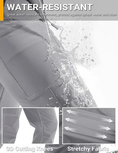 Miniatura 3 de TACVASEN Pantalones cargo de senderismo para hombre con 6 bolsillos, ligeros, resistentes al agua, de secado rápido, pantalones de viaje