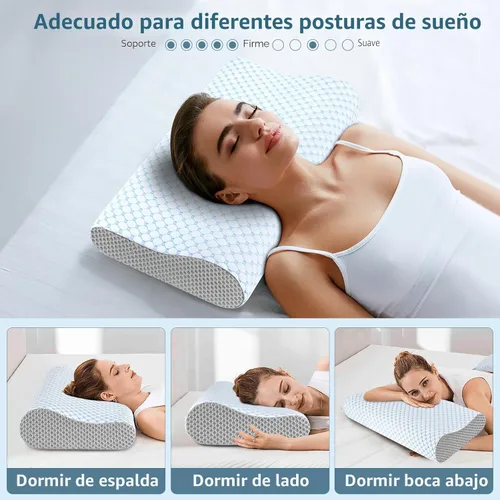 Miniatura 6 de Almohada cervical para el cuello para aliviar el dolor, almohadas de espuma viscoelástica de contorno para dormir, almohada ergonómica, almohada