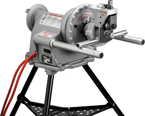 Miniatura 4 de RIDGID 25638 Modelo 975 2 en 1 Máquina ranuradora de rollos combinada portátil y llave de tubo recta de aluminio RIDGID 31100 modelo 818 Paquete