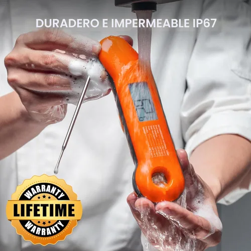 Miniatura 3 de Termómetro profesional para carne digital, lectura instantánea ultrarrápida de 0.5 seg, precisión certificada por NIST ±0.5°F, impermeable IP67