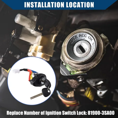Miniatura 2 de 81970-3SA00 81250-3SA00 / Interruptor de encendido del cilindro de bloqueo completo para Hyundai Sonata 2009-2014 / Cilindro de bloqueo de puerta