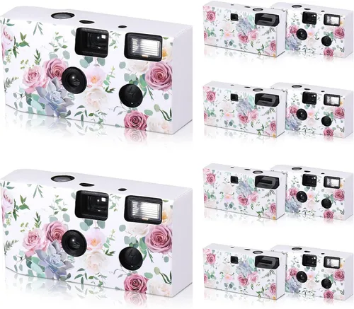 Zhengmy Paquete de 10 cámaras desechables a granel para bodas, cámaras de un solo uso a granel de 1.38 pulgadas con flash una vez para reuniones de