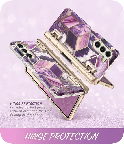 Miniatura 6 de i-Blason Cosmo - Funda para Samsung Galaxy Z Fold 5 con soporte para bolígrafo, protector de pantalla integrado, protección de bisagra, 3 fundas