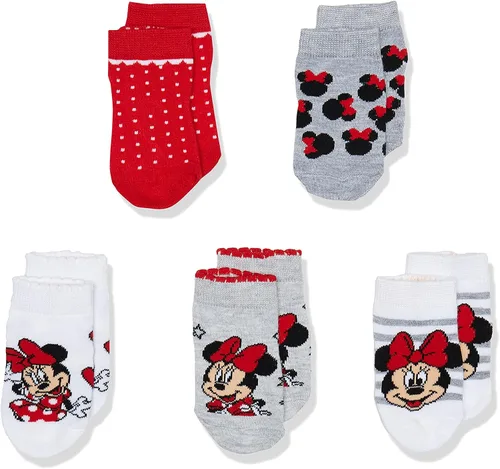 Disney Baby Girls' Minnie Mouse 5 Pack Shorty Socks