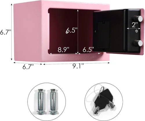 Miniatura 2 de Tenamic - Caja de seguridad de 0.23 pies cúbicos, caja de seguridad digital electrónica con teclado, caja fuerte de aleación sólida para oficina
