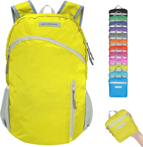 Miniatura 17 de Mochila impermeable plegable 35L para viajes de deportes al aire libre dentro del compartimento de ropa mojada plegable para múltiples 1Azul cielo