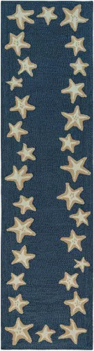 Miniatura 60 de Liora Manne CAPR5163633 - Alfombra costera para interiores y exteriores, color azul marino, 2 pies x 5 pies Cuerdas Navy