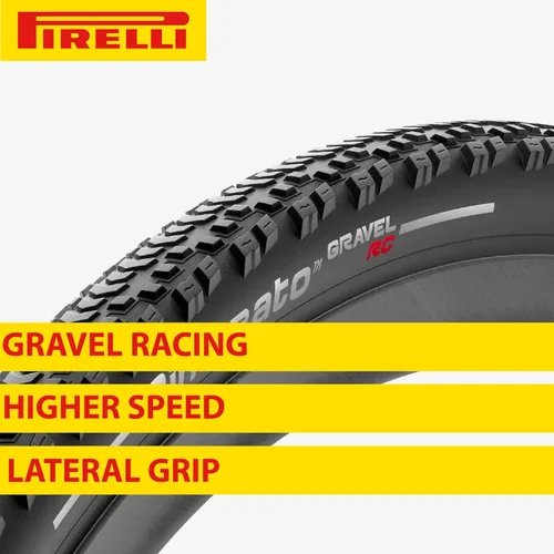Miniatura 3 de Pirelli Cinturato Gravel RC Classic 40-622 (700 x 40c) Neumático de grava para bicicleta de grava, diseño específico de carreras de grava para un