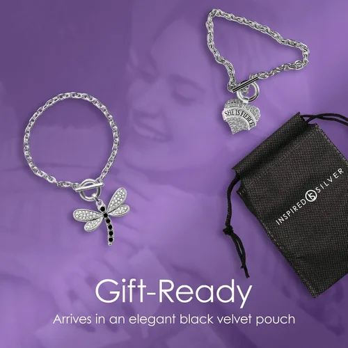 Miniatura 6 de Inspired Silver - Pulsera de oro con dije de corazón pavé con joyas de circonita cúbica