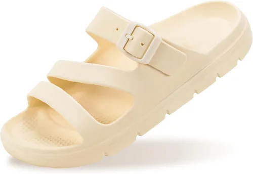 Miniatura 13 de PIMIO Sandalias de soporte de arco para mujer, deslizantes de recuperación para alivio de la fascitis plantar, antideslizantes, ligeras, con cojín