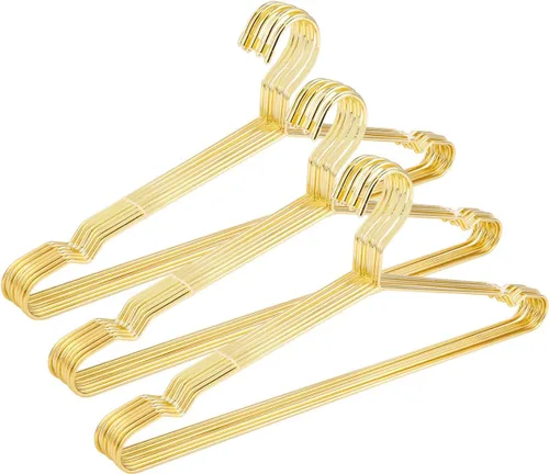 Miniatura 10 de Perchas de alambre de metal fuerte de 17.7 pulgadas, perchero, perchas estándar para trajes, colgador de vestido de camisa de metal, paquete de 30
