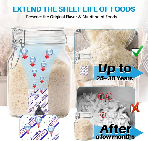 Miniatura 3 de Absorbentes de oxígeno para almacenamiento de alimentos, 300 cc (1 paquete de 1 paquete sellado al vacío individualmente, 100 paquetes totales)