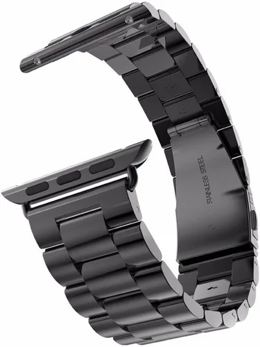 Miniatura 5 de Correas de metal compatibles con Apple Watch de 41 mm, 40 mm, 38 mm, correa de cadena de acero inoxidable elegante para mujeres iWatch Series Negro