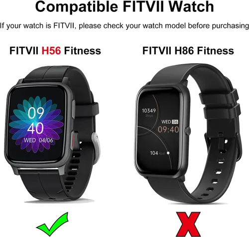 Miniatura 6 de Paquete de 2 correas elásticas de nailon compatibles con Woneligo/Fitpolo Smart Watch IDW13, correas elásticas suaves para reloj FITVII
