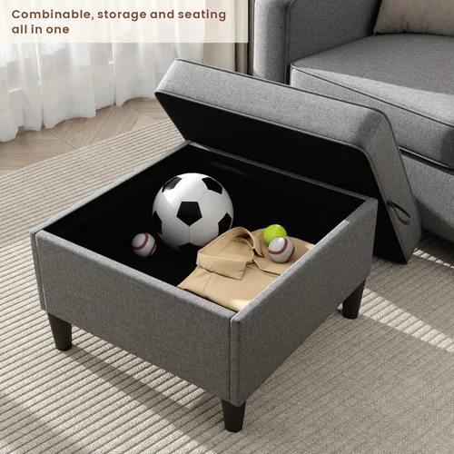 Miniatura 7 de Sofás seccionales para sala de estar, sofá de asiento profundo, cómodo sofá modular en forma de L, con diván de almacenamiento, fundas lavables