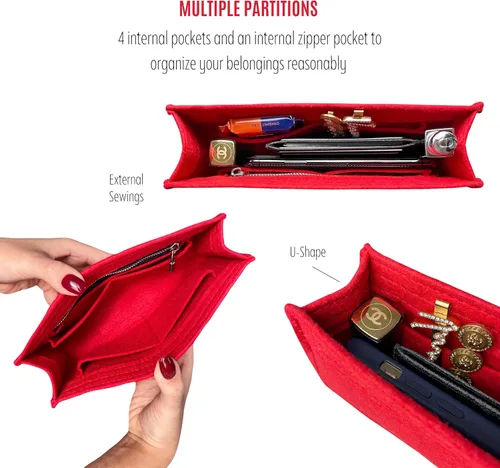 Miniatura 5 de Divitize Premium Purse Organizer fits Envelope Purse Organizer, for Large Envelope Bag Insert, Medium Envelope Bag Insert, Handmade 2mm Felt Snug