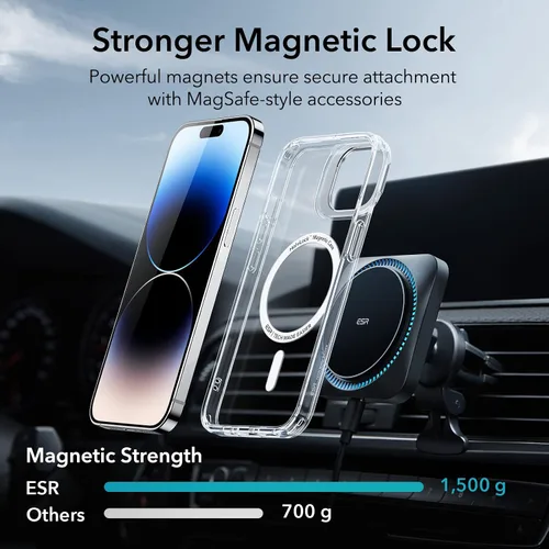 Miniatura 8 de ESR Funda para iPhone 14 Pro Max, Compatible con MagSafe, Funda Transparente para Teléfono con Soporte Stash Integrado para iPhone 14 Pro Max