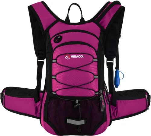 Mochila de hidratación para senderismo con bolsa de agua - Miracol Bolsa de agua aislada con vejiga de 2L Rosa