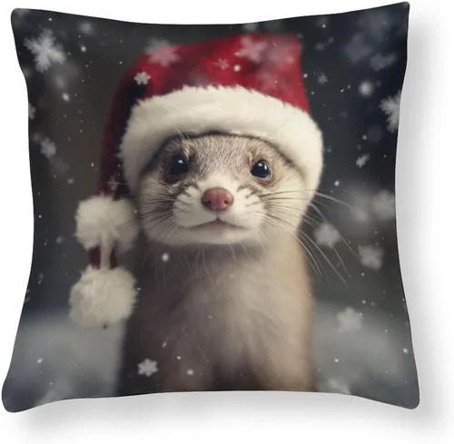 Miniatura 14 de Fundas de almohada de satén, fundas de almohada con sombrero de Papá Noel, fundas de almohada para amantes de los delfines, almohadas con cremallera