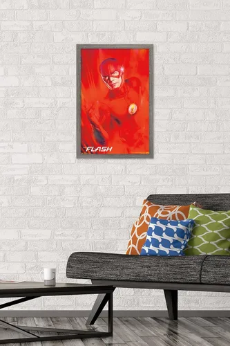 Miniatura 2 de Trends International DC Comics TV - The Flash - Póster de pared de arte clave, 14.725 x 22.375 pulgadas, versión enmarcada de madera de granero