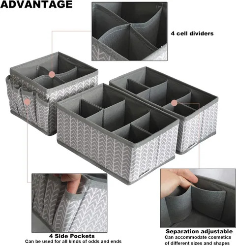 Miniatura 2 de Contenedores de almacenamiento de cosméticos, organizador de maquillaje, caja de almacenamiento multifunción ajustable, divisor de cajón