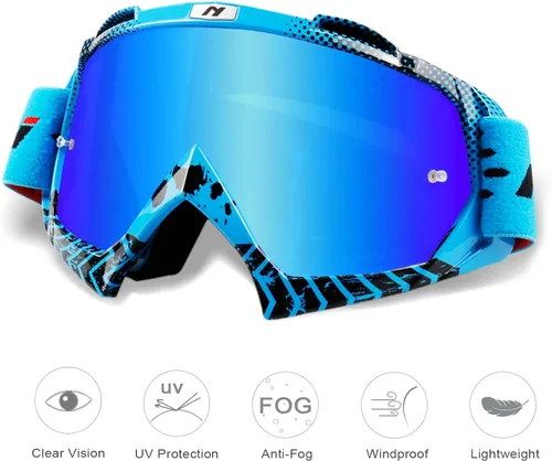 Miniatura 6 de Gafas de motocross para adultos, motocross, motocross, 4 ruedas, MX ATV todoterreno, lentes antiniebla para hombres y mujeres