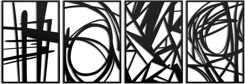 Miniatura 5 de Creoate Decoración de pared de metal negro, arte abstracto moderno para pared, esculturas de pared 3D, arte de pared de metal negro para sala