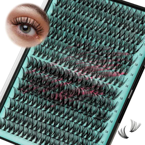 Miniatura 17 de Kit de Extensión de Pestañas, Kit de Racimos de Pestañas DIY 168Pcs con Pegamento de Unión y Sello Impermeable, Removedor de Pestañas para Kit