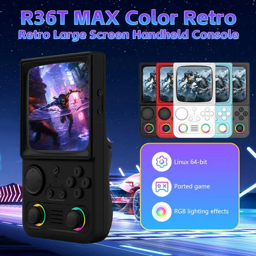 Miniatura 3 de R36TMAX - Consola de juegos de mano retro, consola de juegos retro con pantalla IPS HD de 4.0 pulgadas, consola de juegos de mano con más de 18000