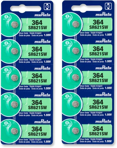 Miniatura 9 de Murata Batería 364 SR621SW 1.55V Celda de botón de reloj de óxido de plata (5 baterías)