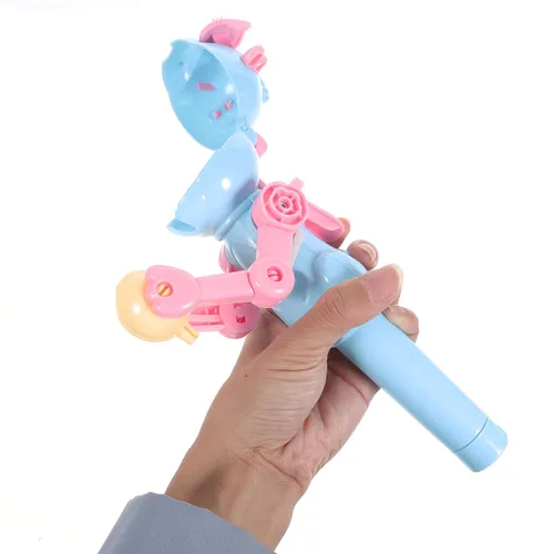 Miniatura 9 de Soporte para piruletas robot azul cielo para niños: juguete creativo para niños y niñas, fiesta de cumpleaños, 15 x 10.5 x 4.5 pulgadas, robot