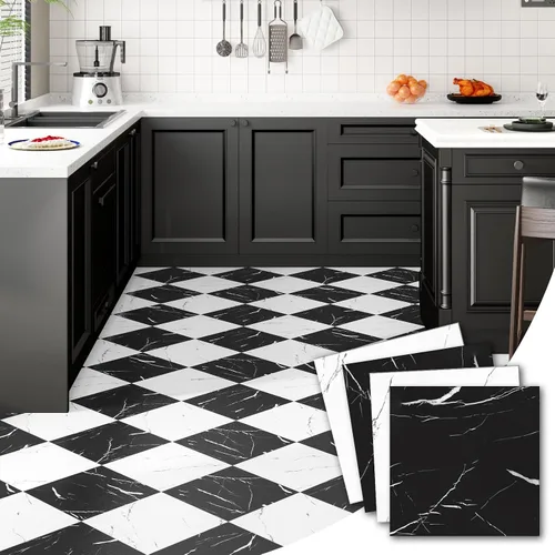 Paquete de 30 azulejos de vinilo con patrón mate de 30 pies cuadrados, autoadhesivos de 12 x 12 pulgadas, para cocina, baño, lavandería, mármol
