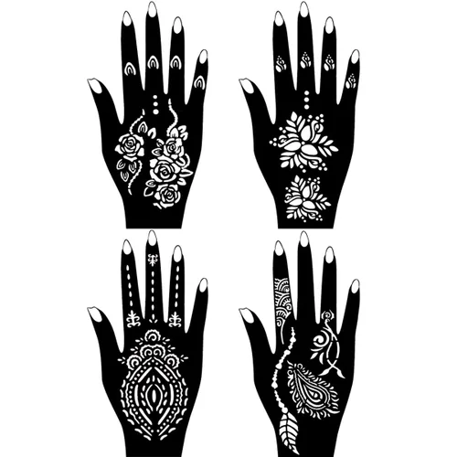 Miniatura 2 de Moricher kit de tatuajes de alheña, kits de tatuajes temporales, 5 conos, 96 plantillas, regalos para arte DIY, fiesta