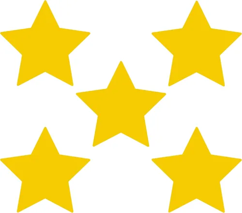Miniatura 15 de LiteMark Durable Stars, calcomanía roja brillante de 5.5 pulgadas, uso en hormigón liso, azulejos, vidrio, paquete de 8 estrellas Rojo
