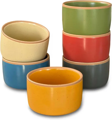 Miniatura 9 de Mora - Juego de 6 moldes de cerámica para pudín personal, creme brulee, souffle, salsa para servir, natillas o helado, mini tazones individuales