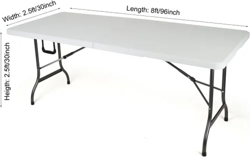 Miniatura 3 de Paquete de 2 manteles rectangulares ajustables de poliéster de 8 pies de largo x 30 pulgadas de ancho x 30 pulgadas de alto, para banquete de boda