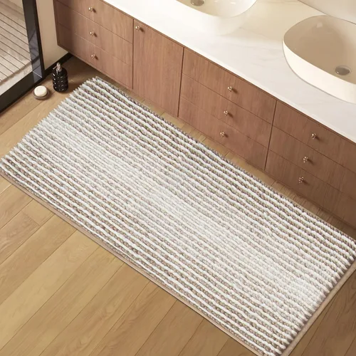 Miniatura 13 de HDFK Alfombra de baño y alfombra de baño – Alfombra de ducha de felpilla extra grande, de secado rápido, antideslizante, con base adhesiva