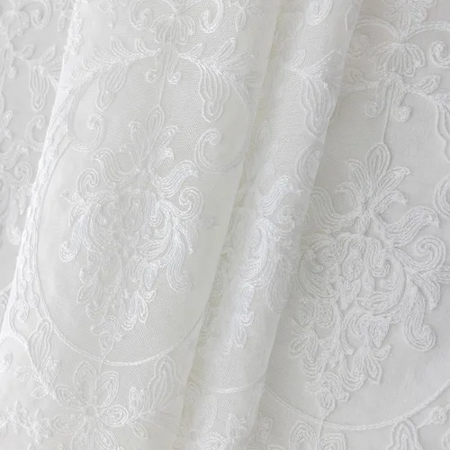 Miniatura 7 de Cortinas romanas transparentes con lazo para baño, cortina semitransparente con bolsillo para barra para cocina, cortina bordada para habitación