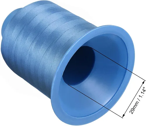 Miniatura 4 de uxcell Hilo de coser de poliéster extrafuerte de 1312 yardas, hilo de tapicería de 210D/0.013 in para costuras manuales y a máquina (azul)