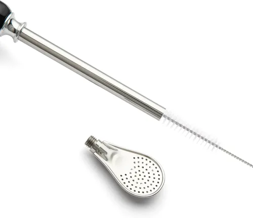 Miniatura 4 de CUOPRU Juego de bombillas de yerba mate, incluye pajitas de acero inoxidable mate con funda para pajilla, filtro de cabeza extraíble, cuentas Negro