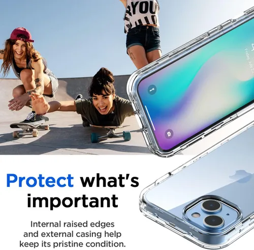 Miniatura 4 de AICase Funda transparente compatible con iPhone 15 (6.1 pulgadas), resistente protección contra caídas, cuerpo completo, a prueba de golpes, a