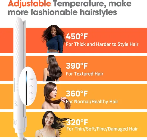 Miniatura 2 de Quico Plancha para el cabello, alisadora de cabello de viaje global de 110-240 V para mujeres, calentamiento rápido en 15 segundos, plancha plana