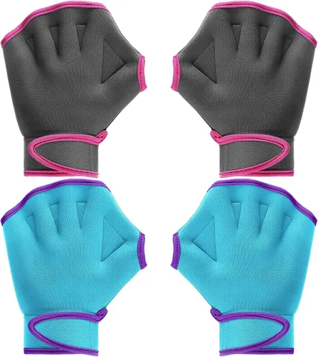 Miniatura 14 de Sumind 2 pares de guantes de natación de neopreno para entrenamiento acuático, guantes de neopreno, para fitness, aeróbicos acuáticos, entrenamiento