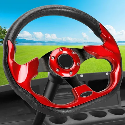 Miniatura 15 de Volante de carrito de golf compatible con EZGO RXV y TXT, Club Car DS, Club Car Precedent Tempo, Yamaha Golf Cart (volante negro)