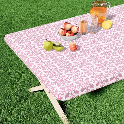 Miniatura 21 de Misaya - Mantel de vinilo rectangular, mantel elástico con respaldo de franela, 100% impermeable, cubierta de plástico para mesas plegables de 4